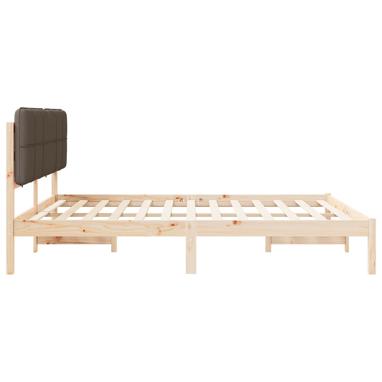 vidaXL Ramka łóżka z tapicerowanym wezgłowiem Ciemnoszary 200 x 200 cm