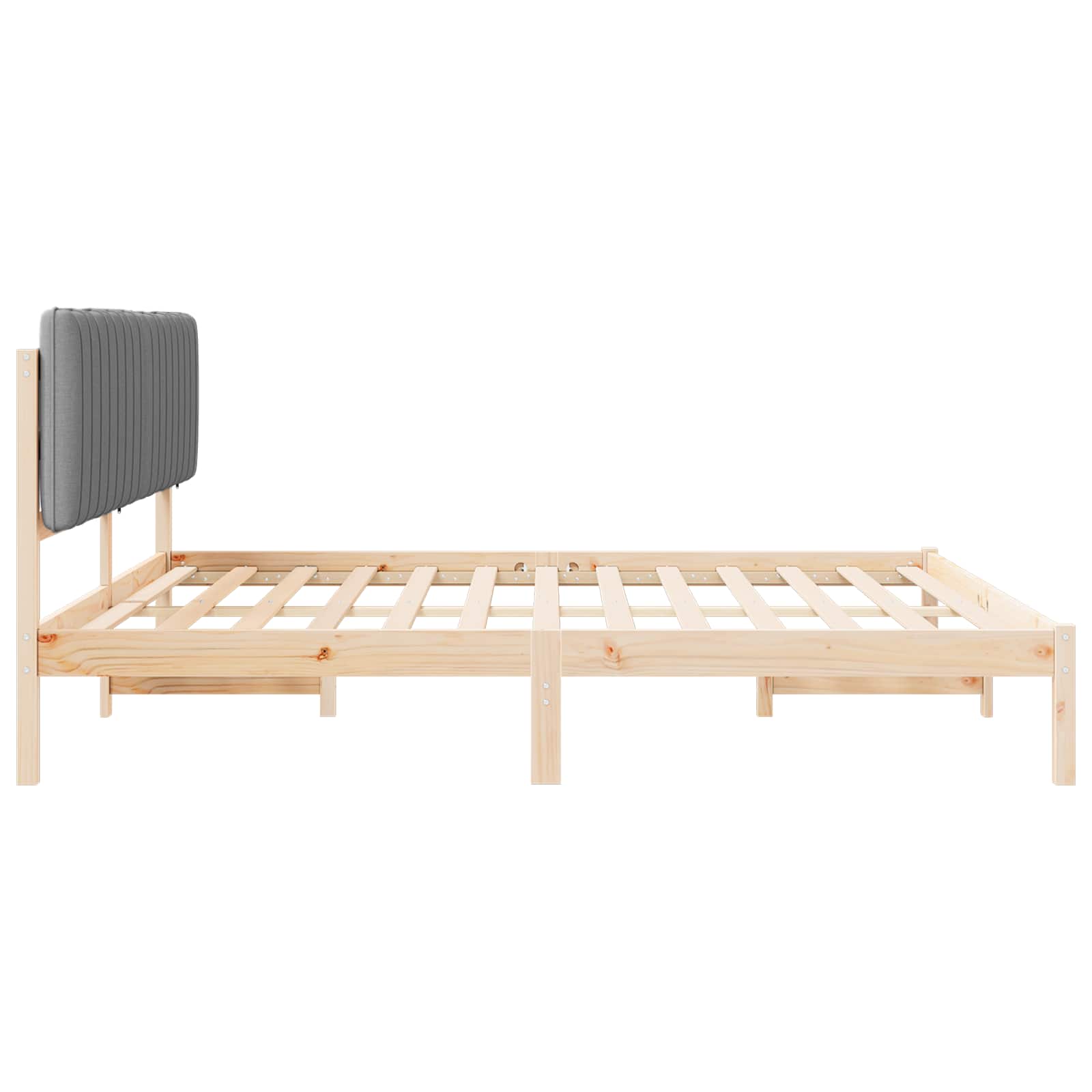 vidaXL Ramka łóżka z tapicerowanym wezgłowiem Jasnoszary 200 x 200 cm
