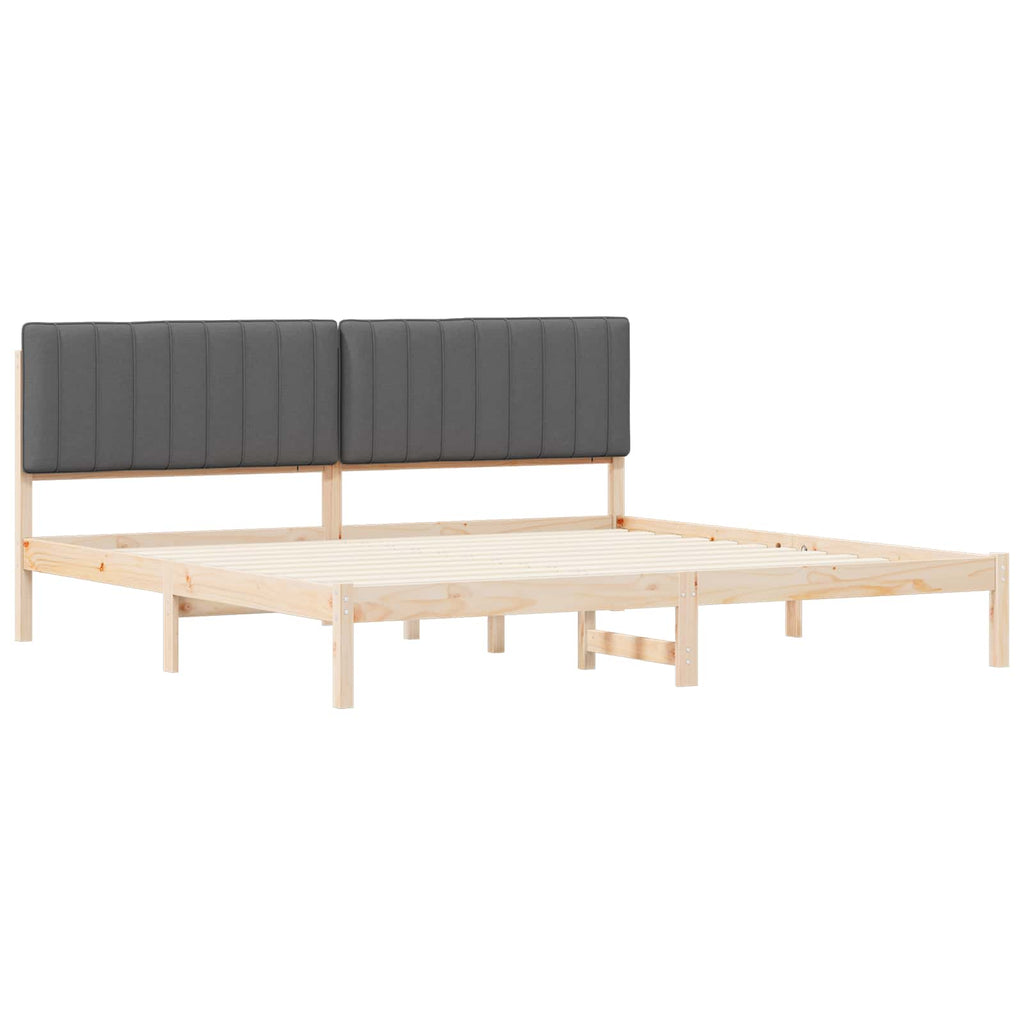 vidaXL Ramka łóżka z tapicerowanym wezgłowiem Ciemnoszary 200 x 200 cm