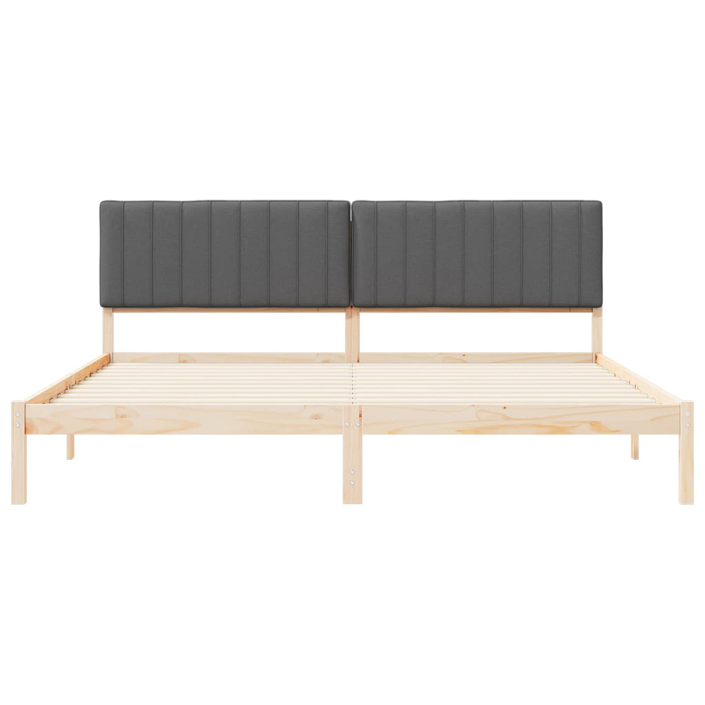 vidaXL Ramka łóżka z tapicerowanym wezgłowiem Ciemnoszary 200 x 200 cm