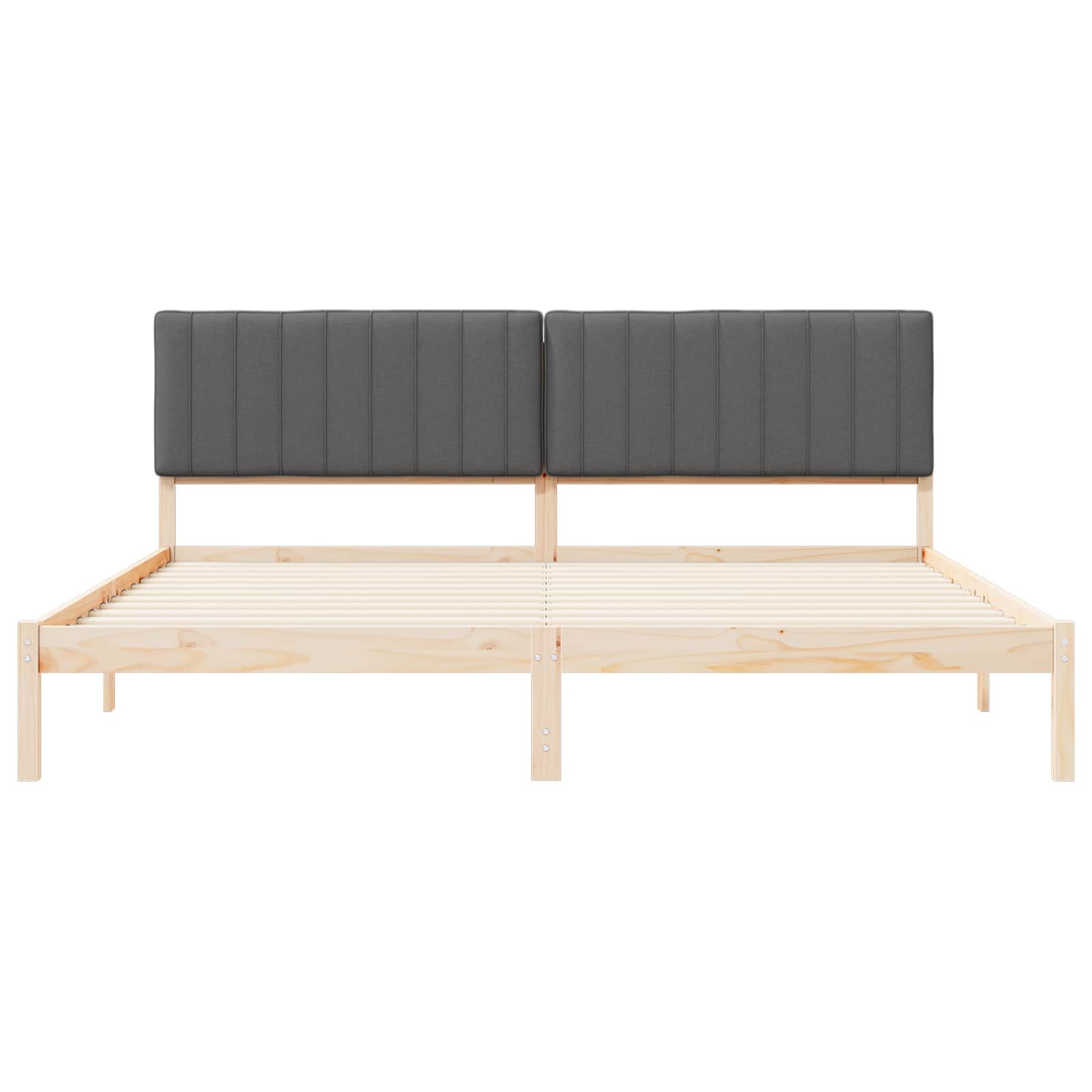 vidaXL Ramka łóżka z tapicerowanym wezgłowiem Ciemnoszary 200 x 200 cm
