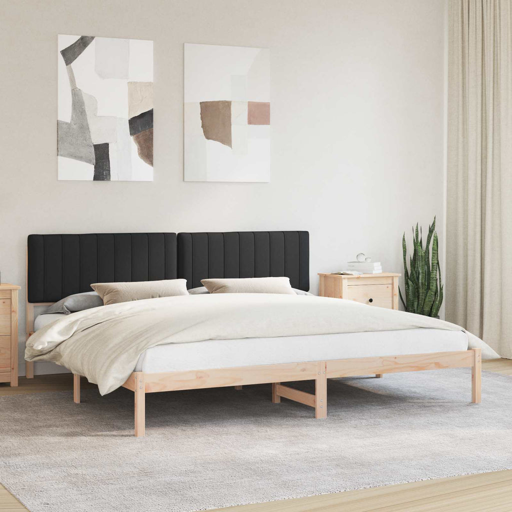 vidaXL Ramka łóżka z tapicerowanym wezgłowiem Czarny 200 x 200 cm