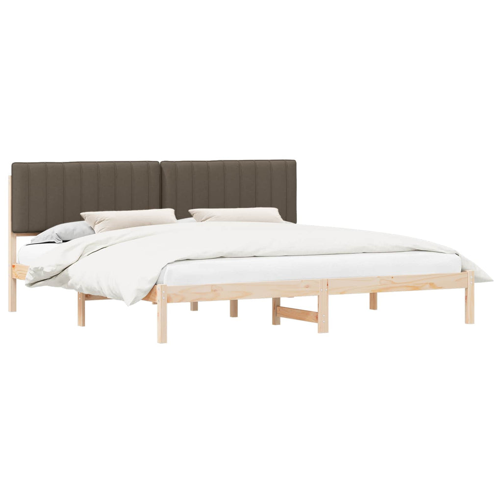 vidaXL Ramka łóżka z tapicerowanym wezgłowiem Ciemnoszary 200 x 200 cm