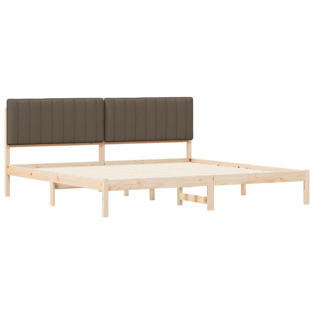 vidaXL Ramka łóżka z tapicerowanym wezgłowiem Ciemnoszary 200 x 200 cm