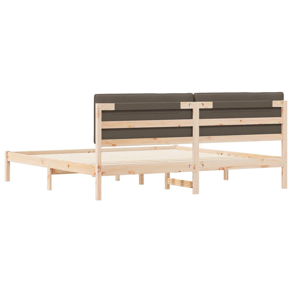 vidaXL Ramka łóżka z tapicerowanym wezgłowiem Ciemnoszary 200 x 200 cm