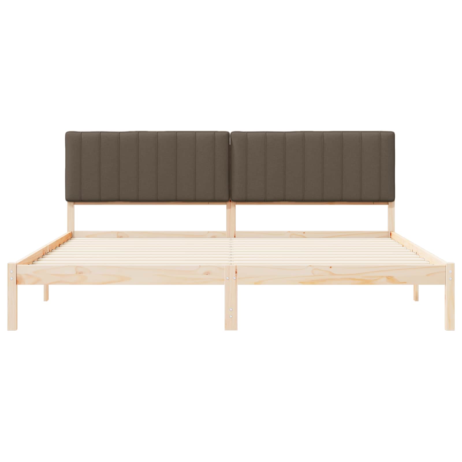 vidaXL Ramka łóżka z tapicerowanym wezgłowiem Ciemnoszary 200 x 200 cm