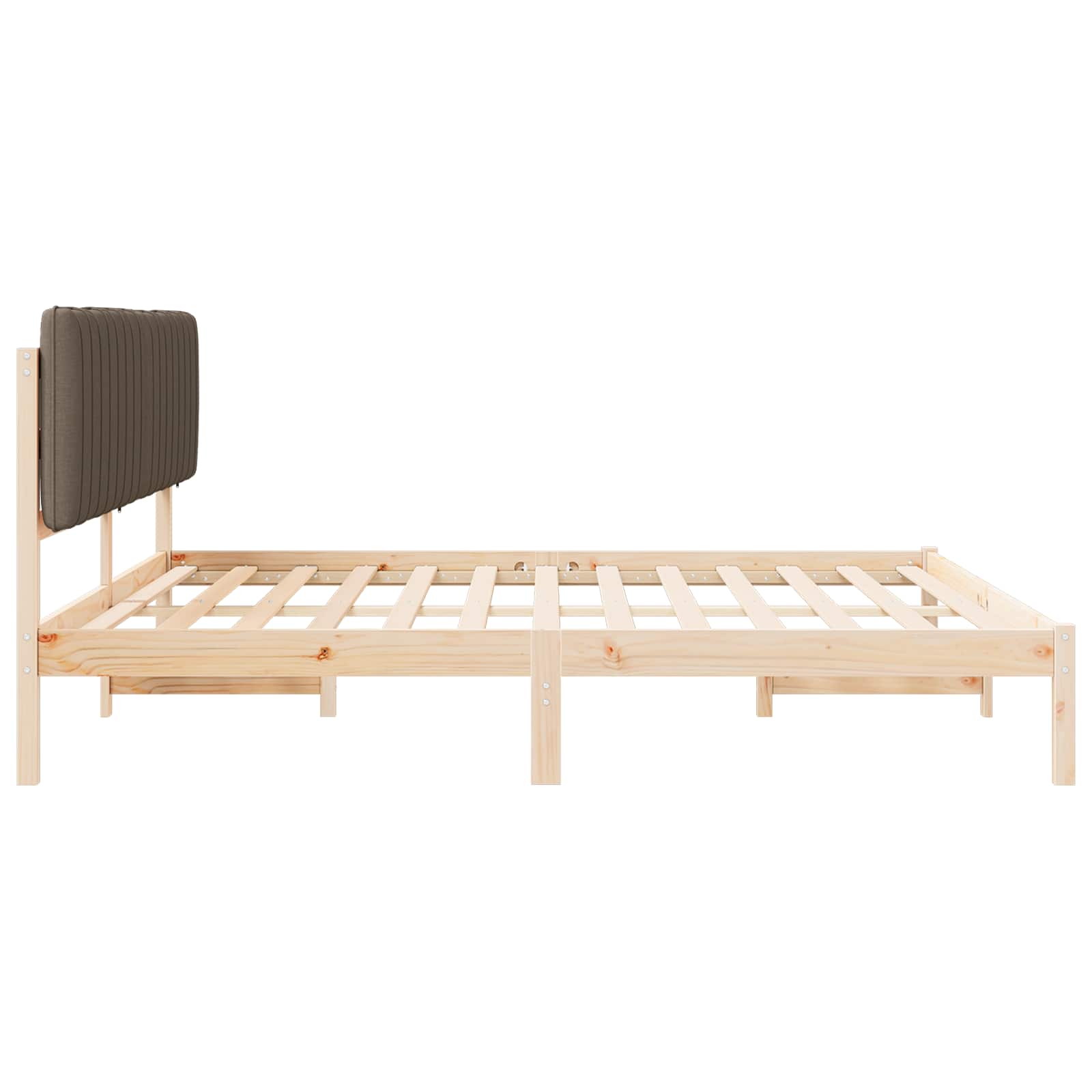 vidaXL Ramka łóżka z tapicerowanym wezgłowiem Ciemnoszary 200 x 200 cm