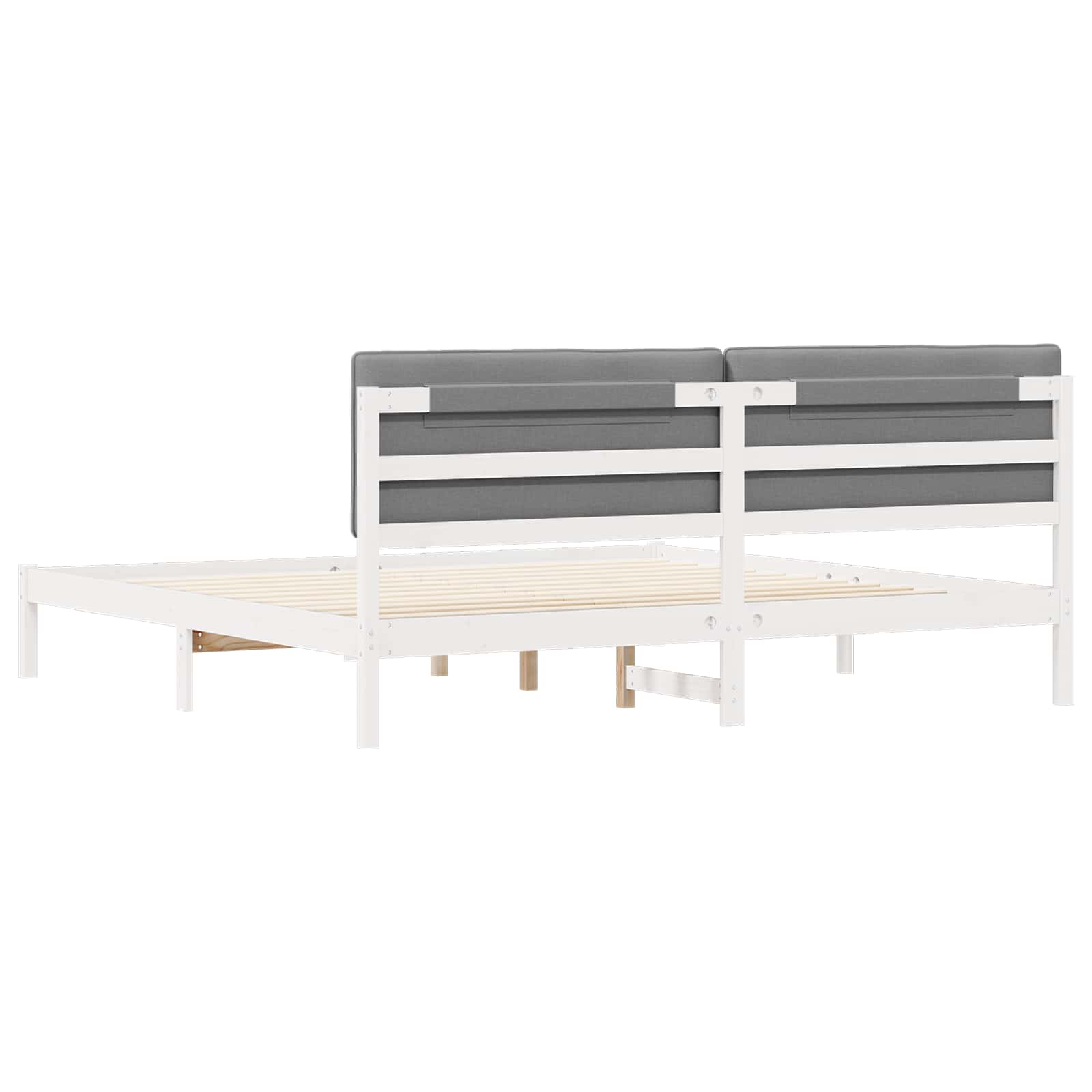 vidaXL Ramka łóżka z tapicerowanym wezgłowiem Jasnoszary 200 x 200 cm