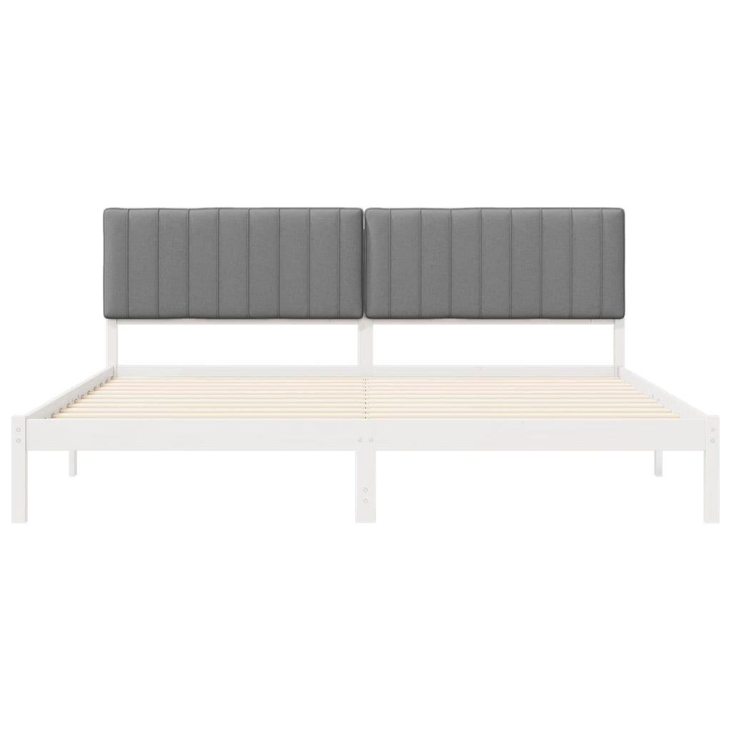 vidaXL Ramka łóżka z tapicerowanym wezgłowiem Jasnoszary 200 x 200 cm