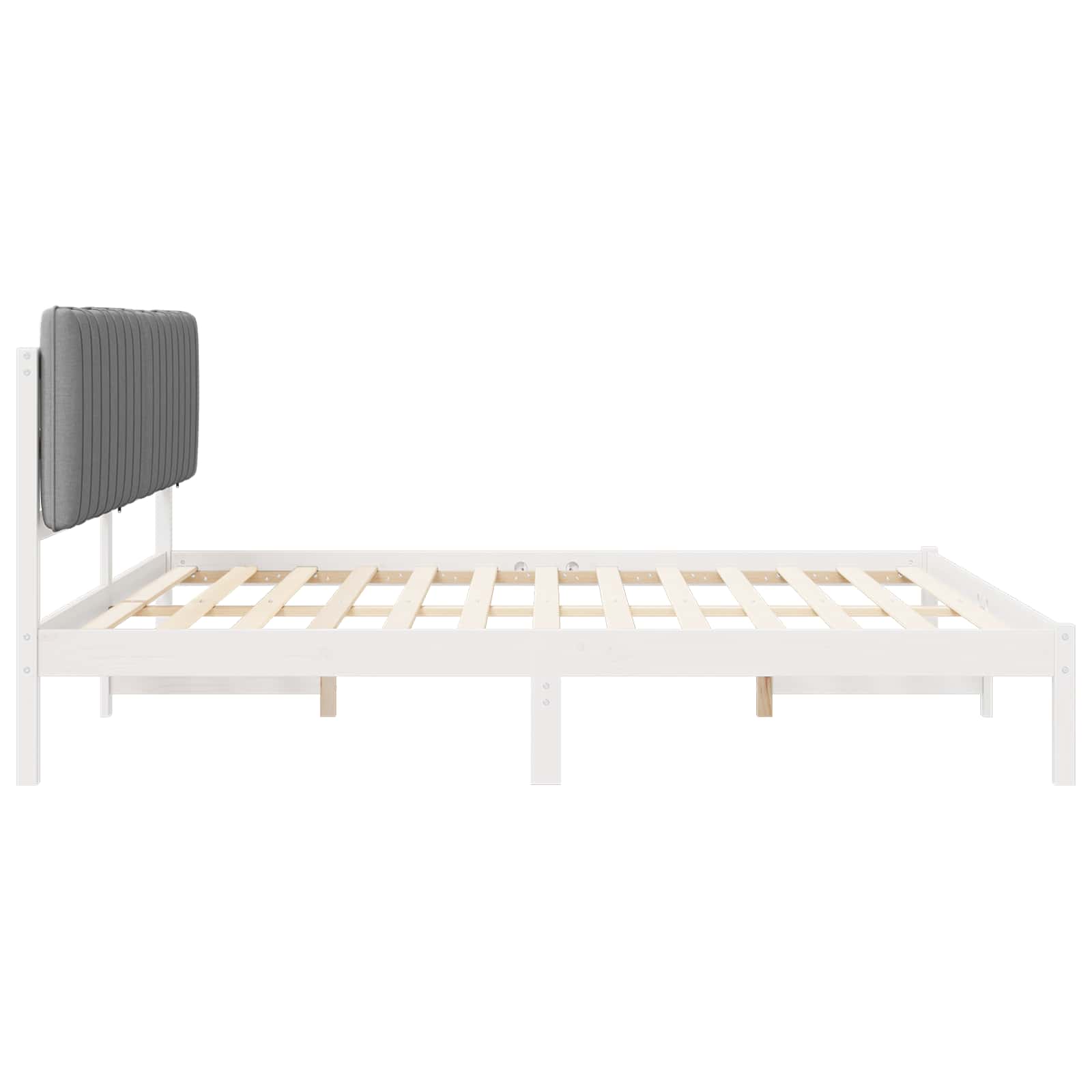 vidaXL Ramka łóżka z tapicerowanym wezgłowiem Jasnoszary 200 x 200 cm