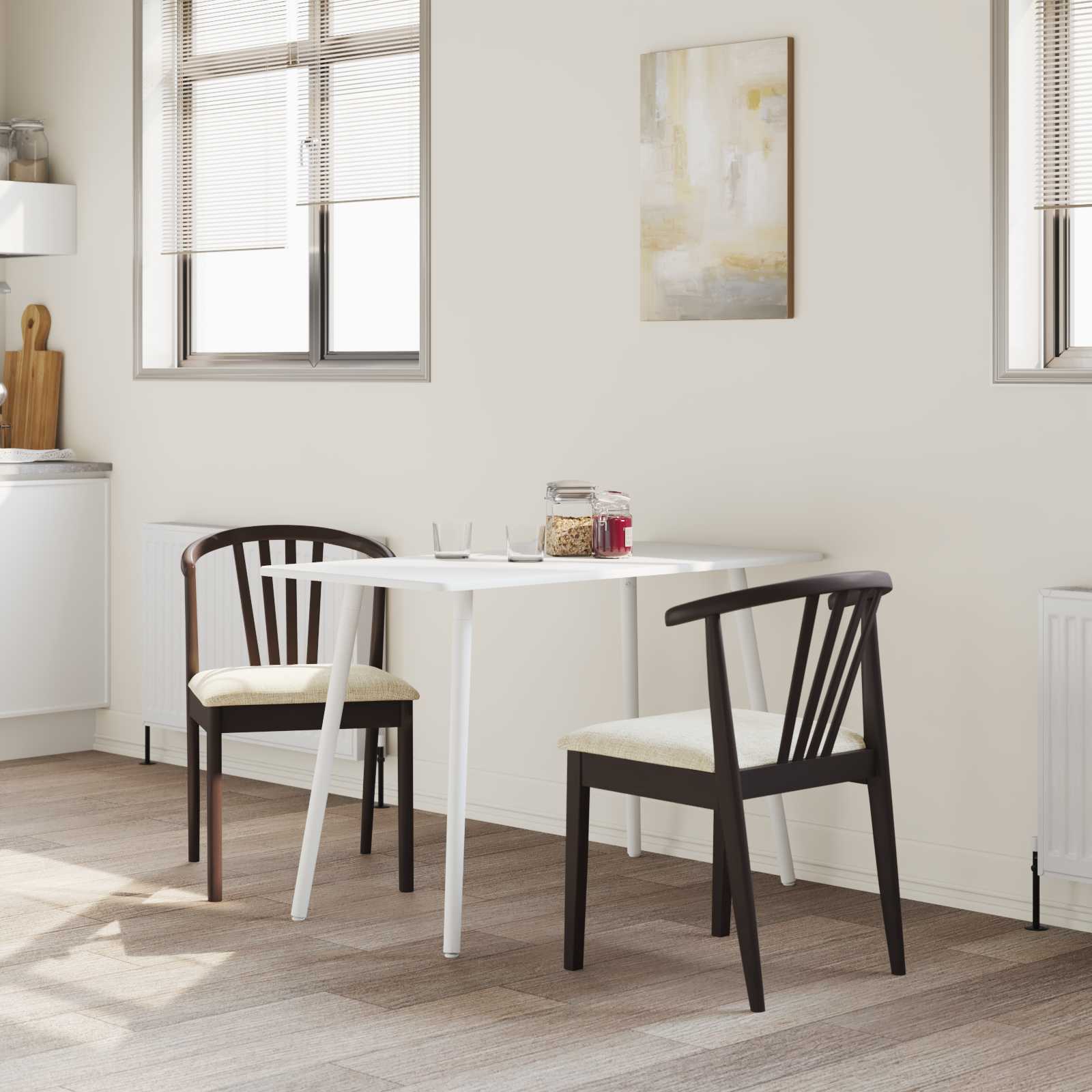 vidaXL Krzesło jadalniane 2 pcs Jasnobrązowy i jasny