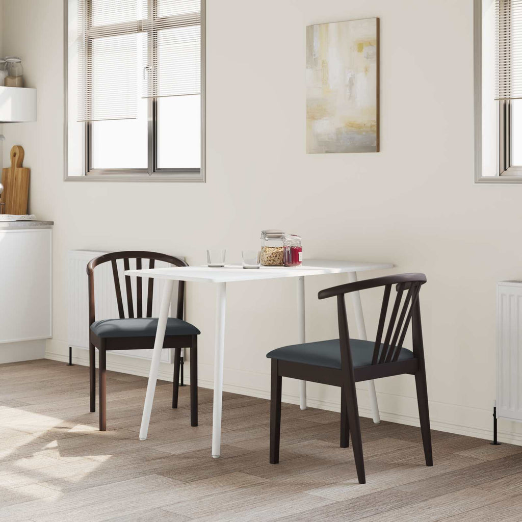 vidaXL Krzesło jadalniane 2 pcs Jasnobrązowy i czarny