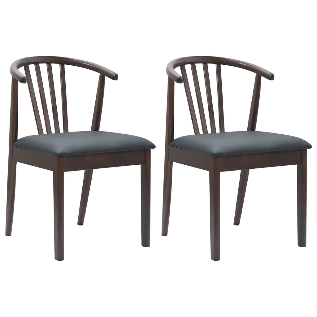 vidaXL Krzesło jadalniane 2 pcs Jasnobrązowy i czarny