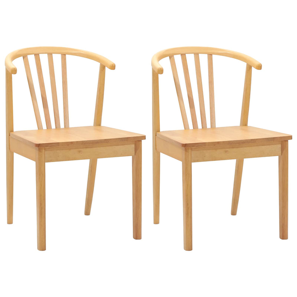 vidaXL Krzesło jadalniane 2 pcs Naturalny Solidne drewno kauczukowe