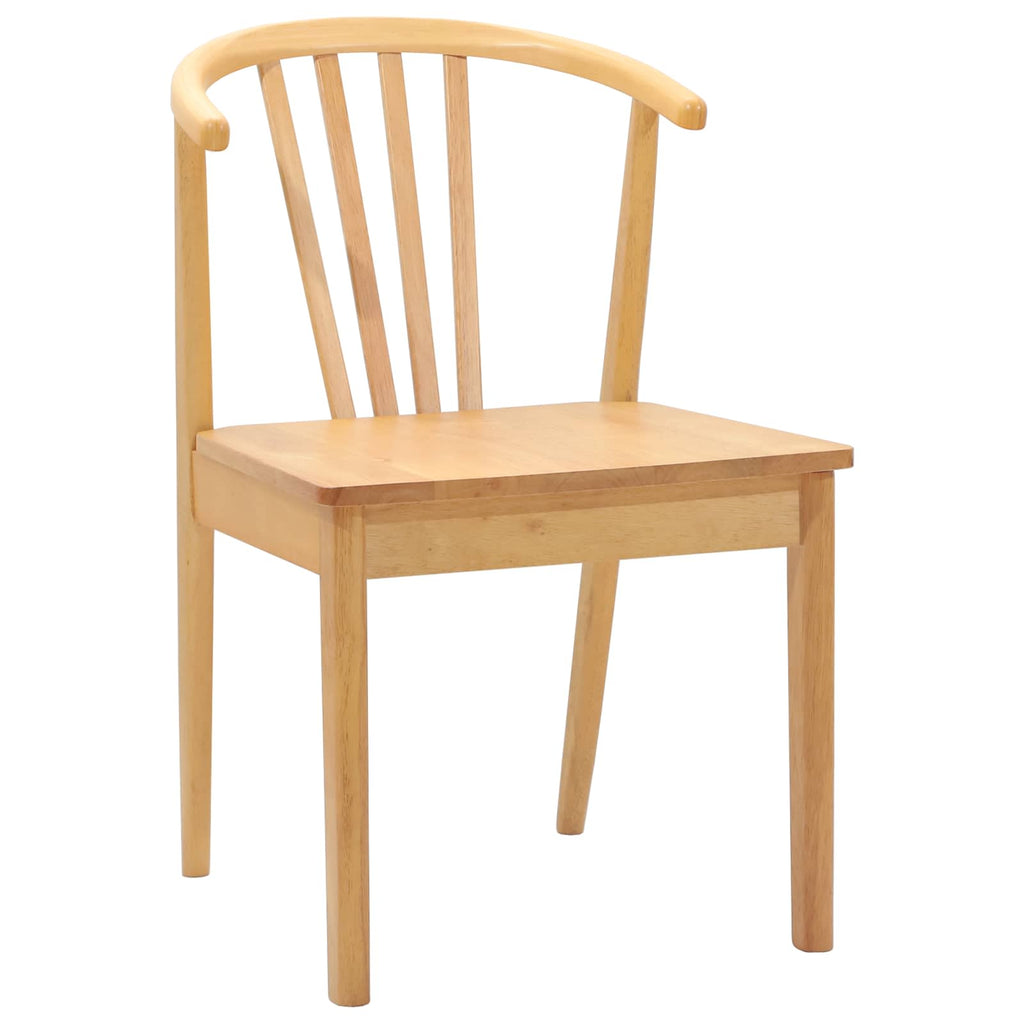 vidaXL Krzesło jadalniane 2 pcs Naturalny Solidne drewno kauczukowe