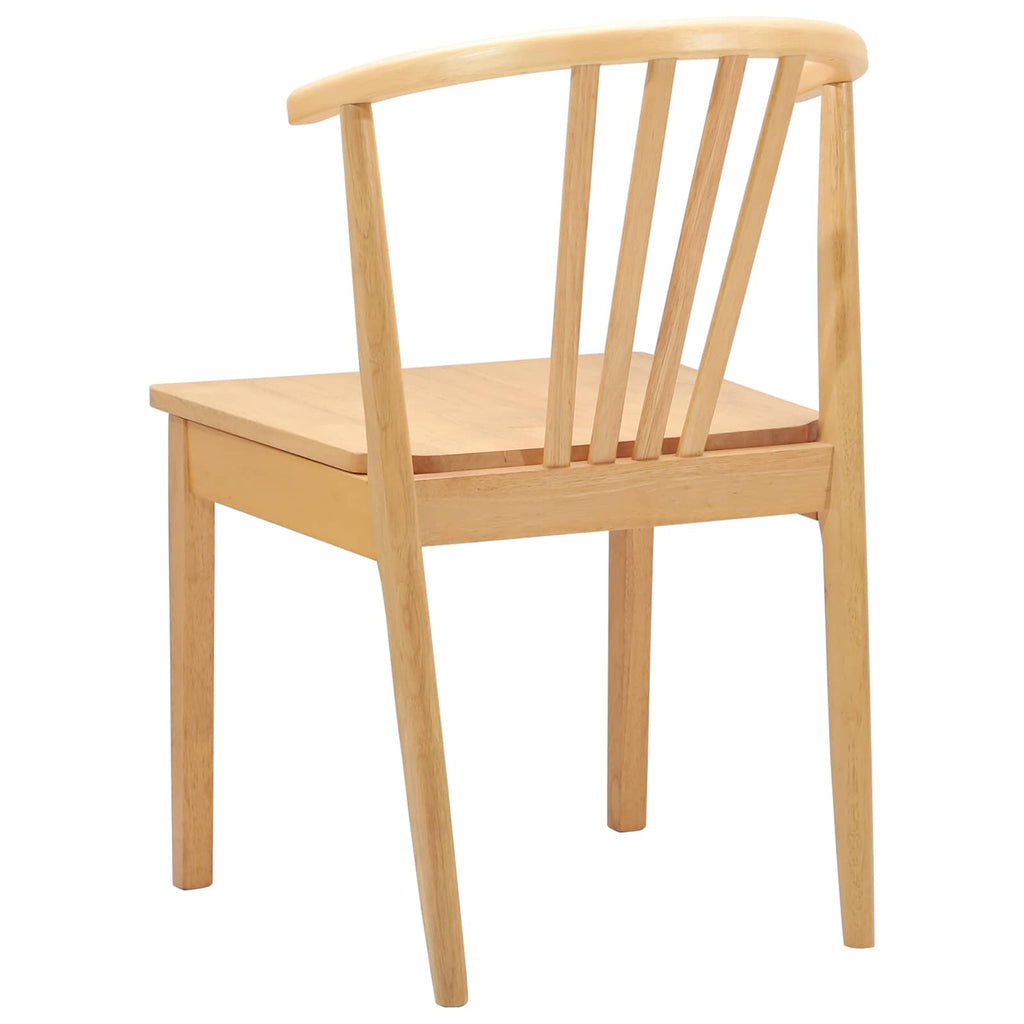 vidaXL Krzesło jadalniane 2 pcs Naturalny Solidne drewno kauczukowe
