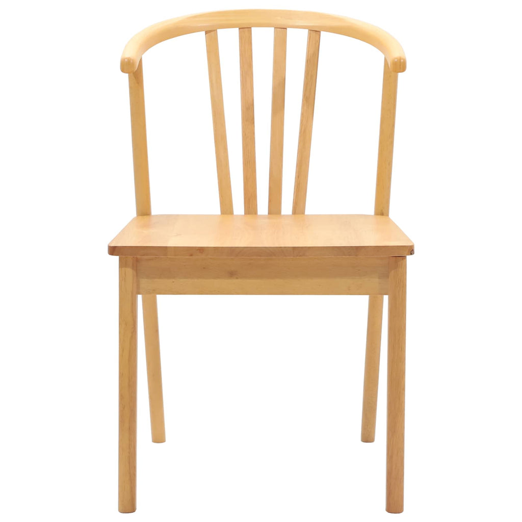 vidaXL Krzesło jadalniane 2 pcs Naturalny Solidne drewno kauczukowe