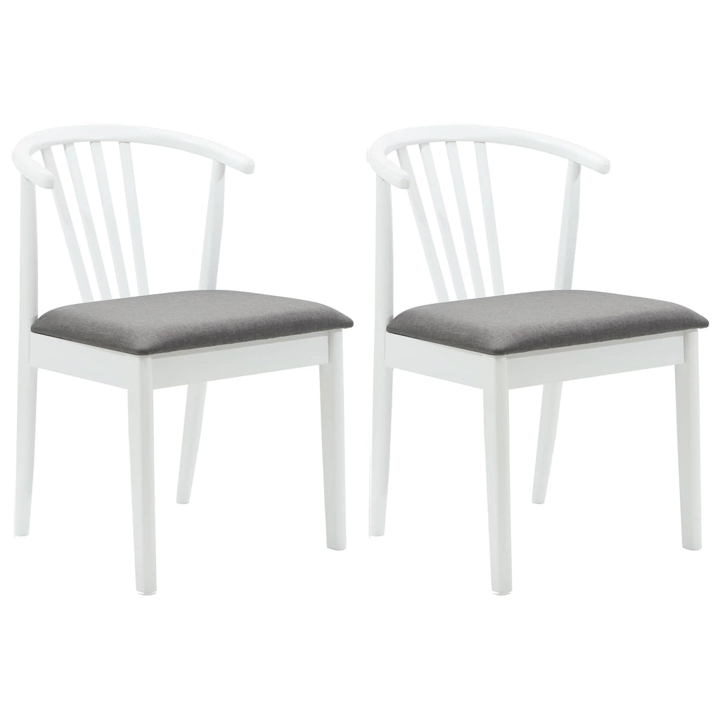 vidaXL Krzesło jadalniane 2 pcs Biały i szary