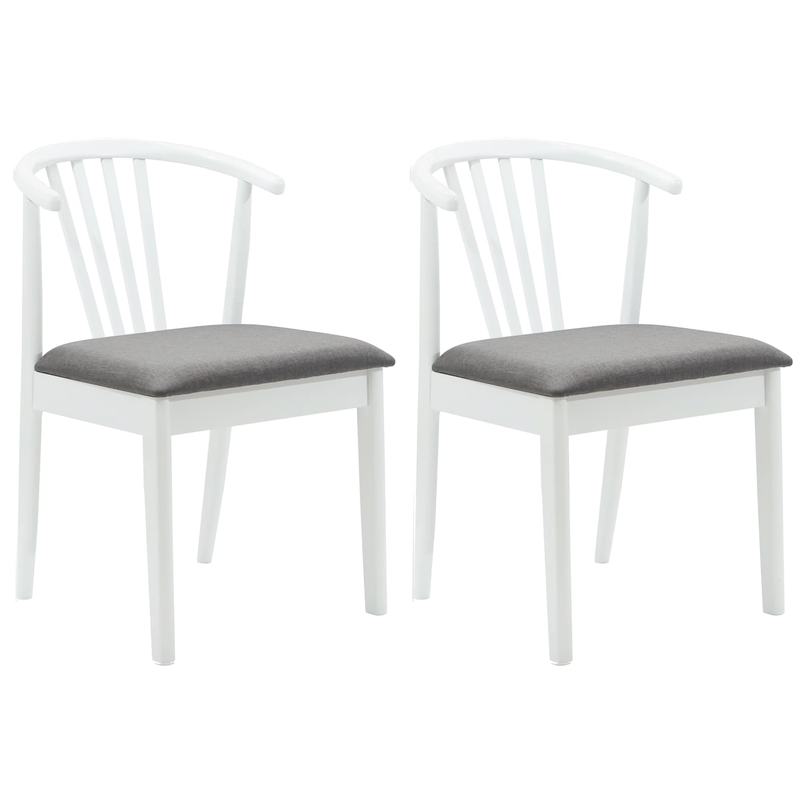 vidaXL Krzesło jadalniane 2 pcs Biały i szary