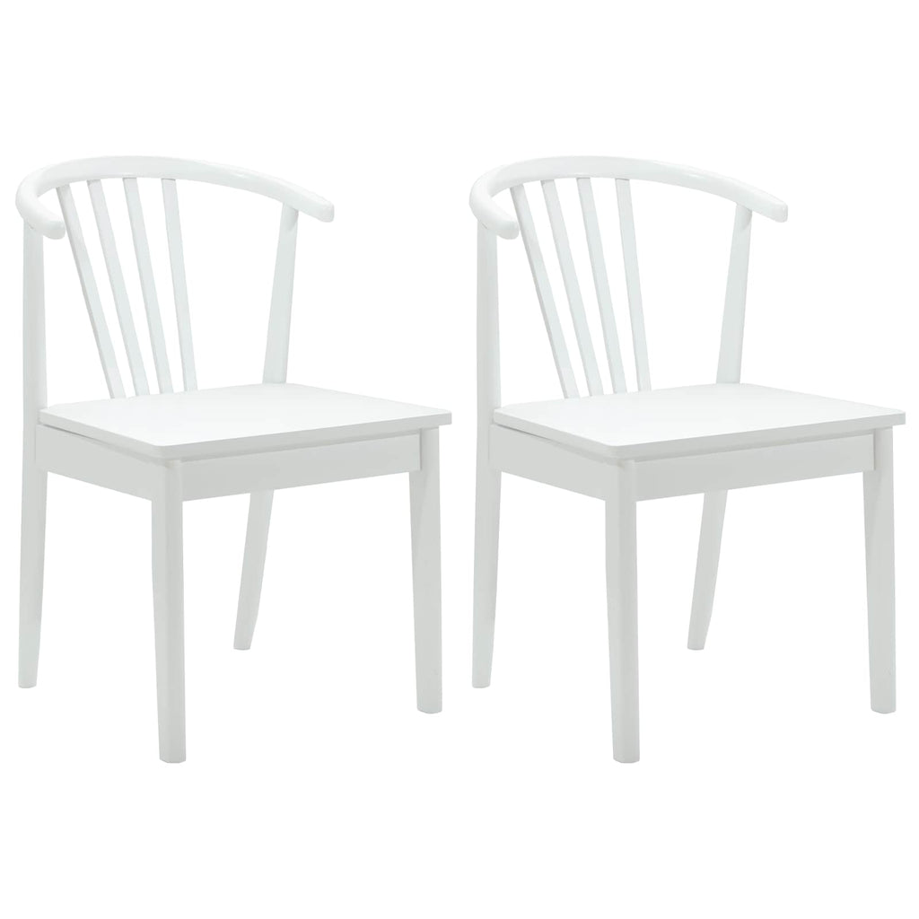 vidaXL Krzesło jadalniane 2 pcs Biały Solidne drewno kauczukowe