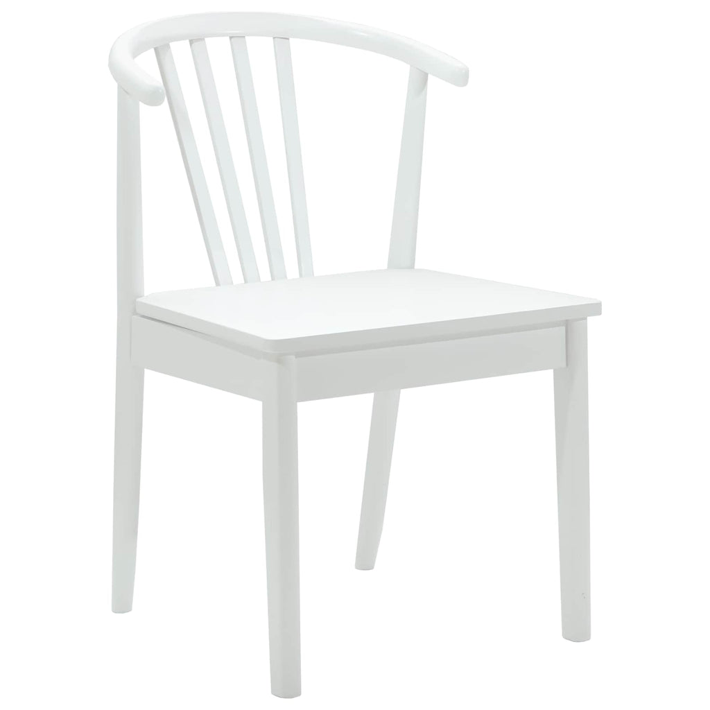 vidaXL Krzesło jadalniane 2 pcs Biały Solidne drewno kauczukowe