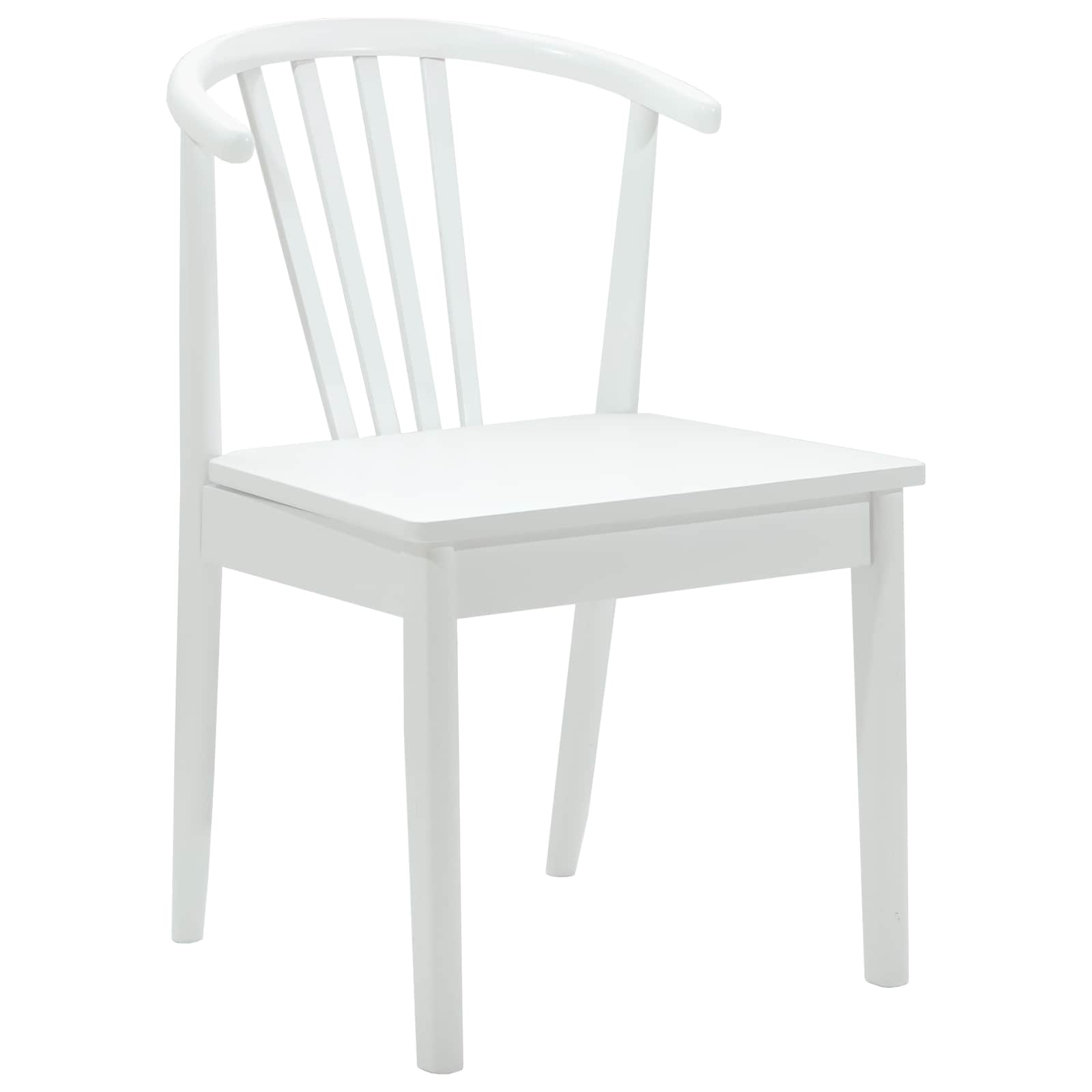 vidaXL Krzesło jadalniane 2 pcs Biały Solidne drewno kauczukowe