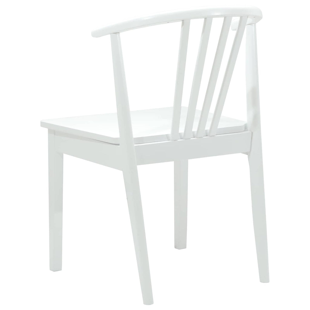 vidaXL Krzesło jadalniane 2 pcs Biały Solidne drewno kauczukowe