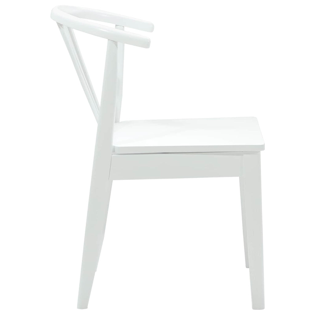 vidaXL Krzesło jadalniane 2 pcs Biały Solidne drewno kauczukowe