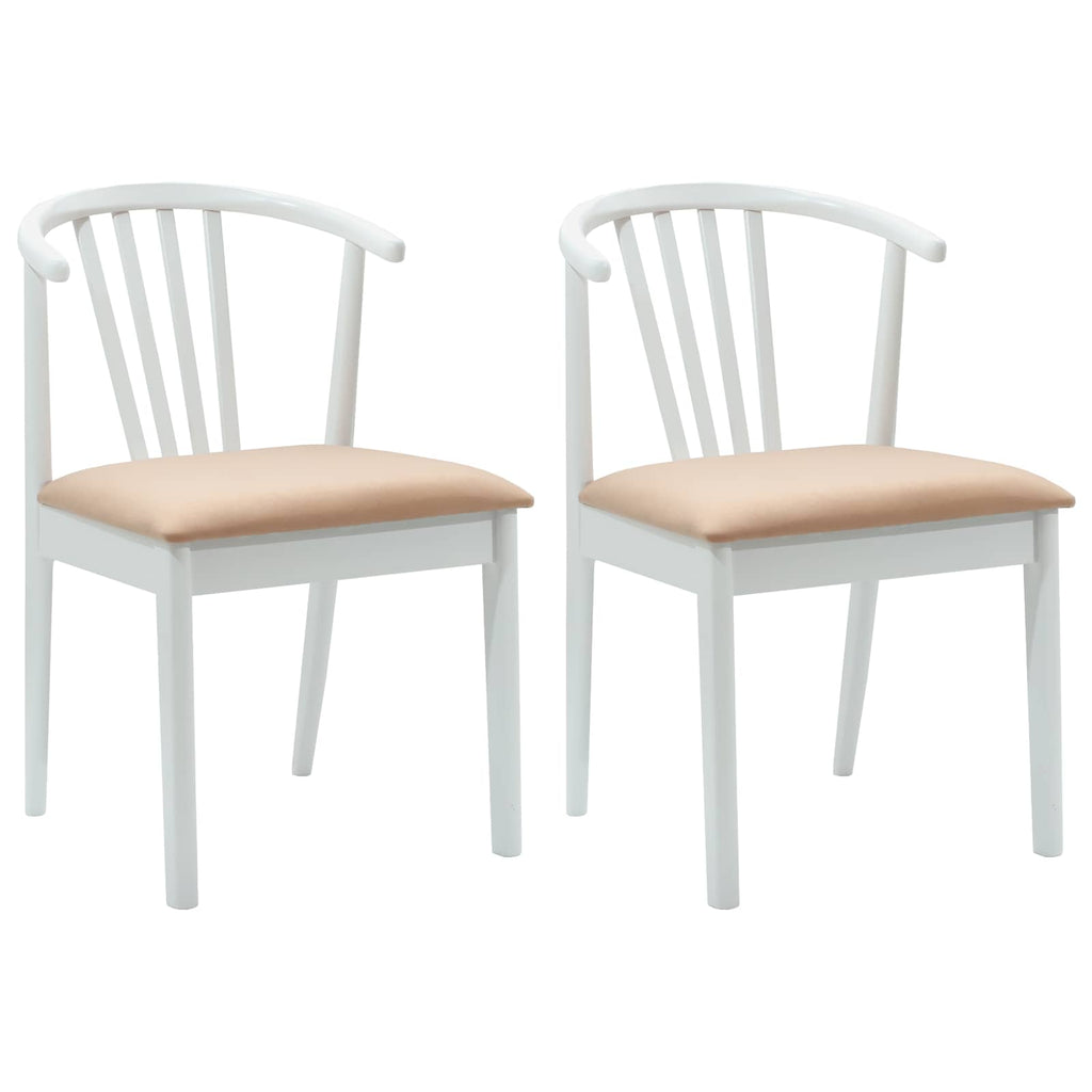 vidaXL Krzesło jadalniane 2 pcs Biały i brązowy