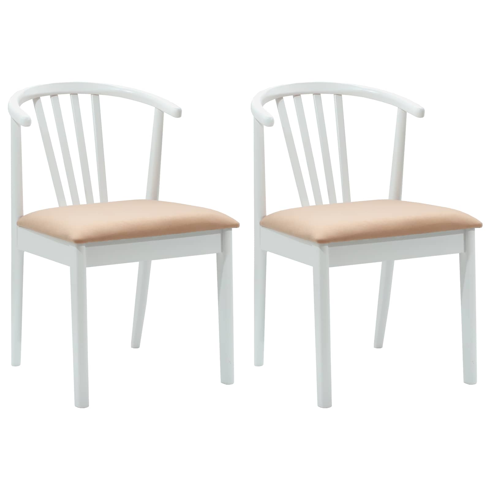 vidaXL Krzesło jadalniane 2 pcs Biały i brązowy