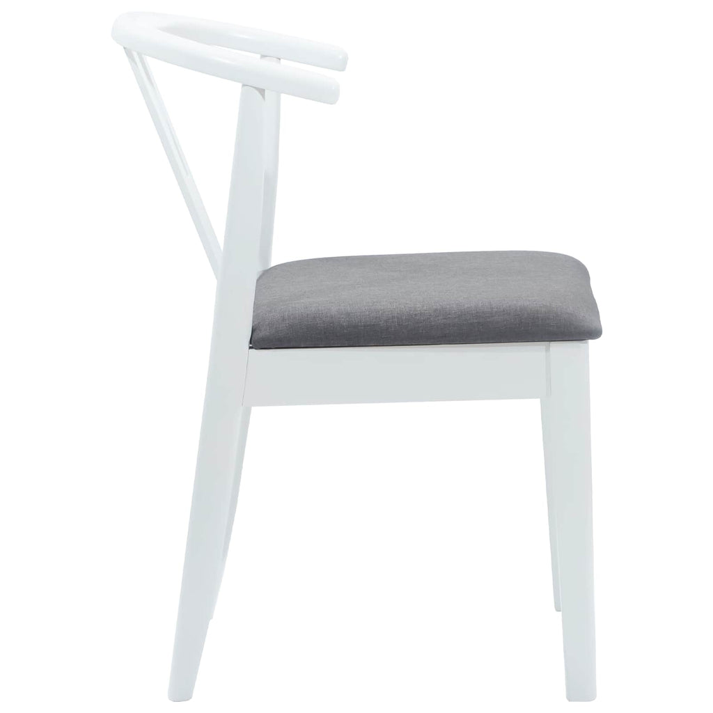 vidaXL Krzesło jadalniane 2 pcs Biały i szary Drewno Gumowe