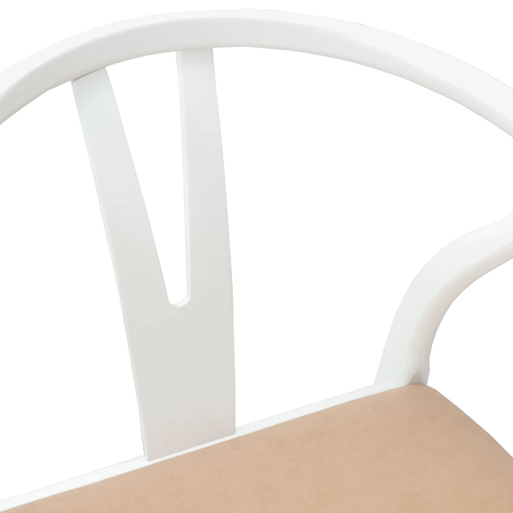 vidaXL Krzesło jadalniane 2 pcs Biały i brązowy Drewno Gumowe