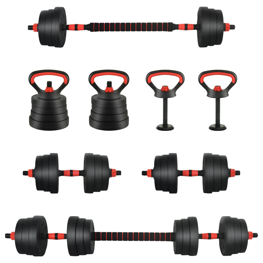 vidaXL Zestaw Hantli 4w1: Hantla, Sztanga, Kettlebell 20 kg