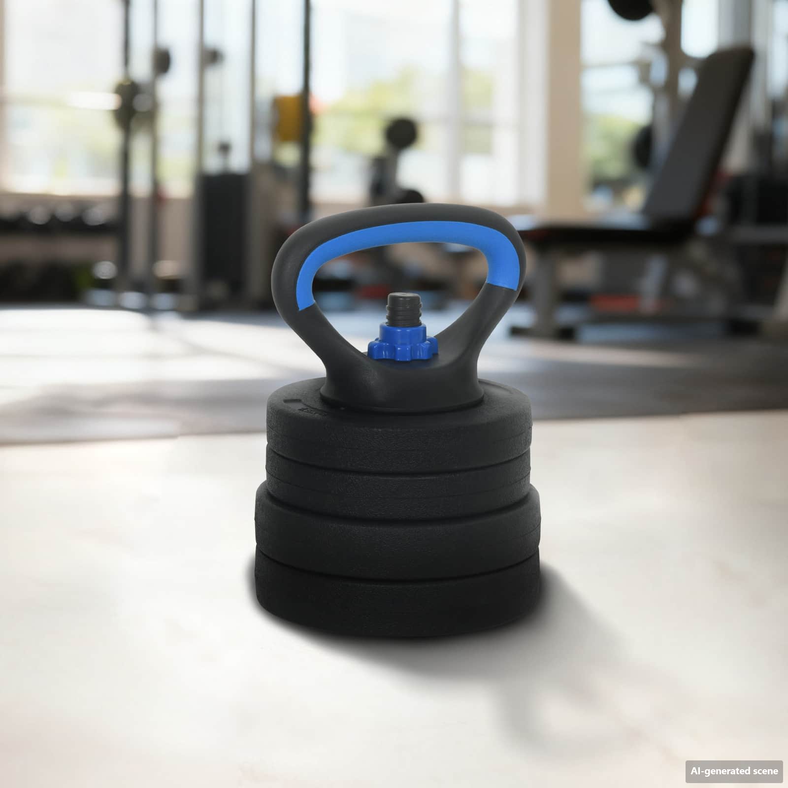 vidaXL Zestaw Hantli Barbell Kettlebell 4 w 1 20 kg Czarny i niebieski