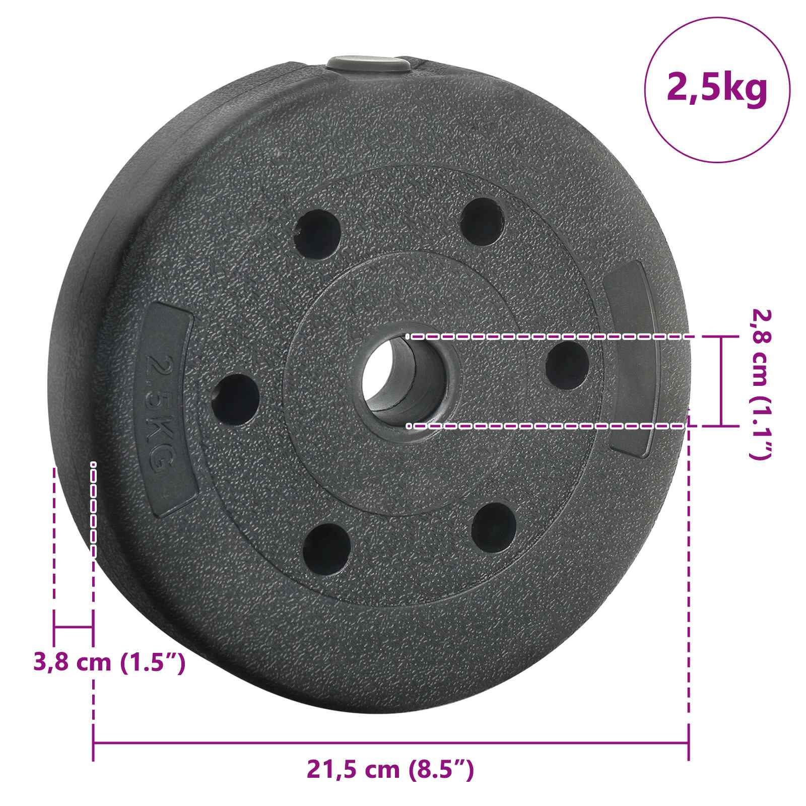 vidaXL Talerze ciężarowe 4 pcs 10 kg Czarny Cement i piasek żelazny