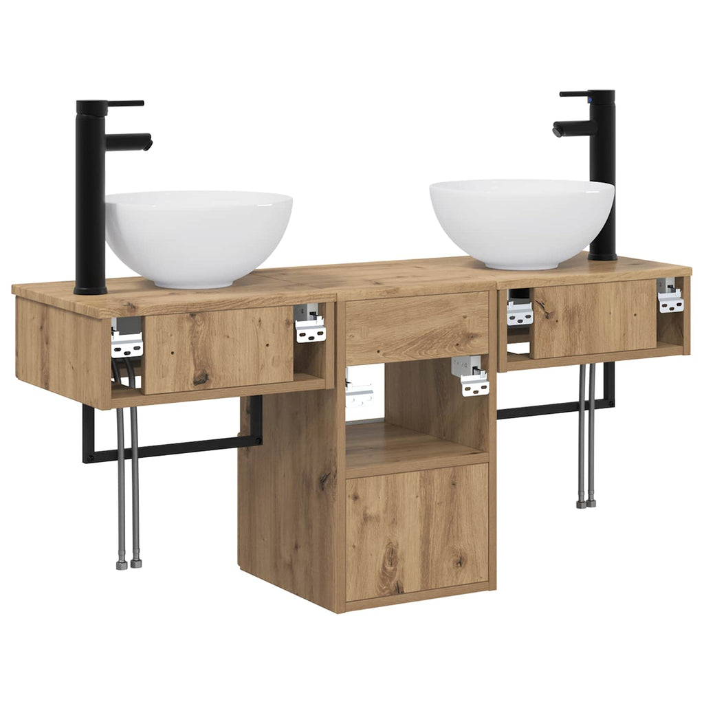 vidaXL Zestaw mebli łazienkowych 3 szt. Dąb artisan