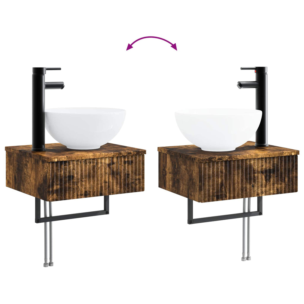vidaXL Zestaw mebli łazienkowych 3 szt. Dąb wędzony