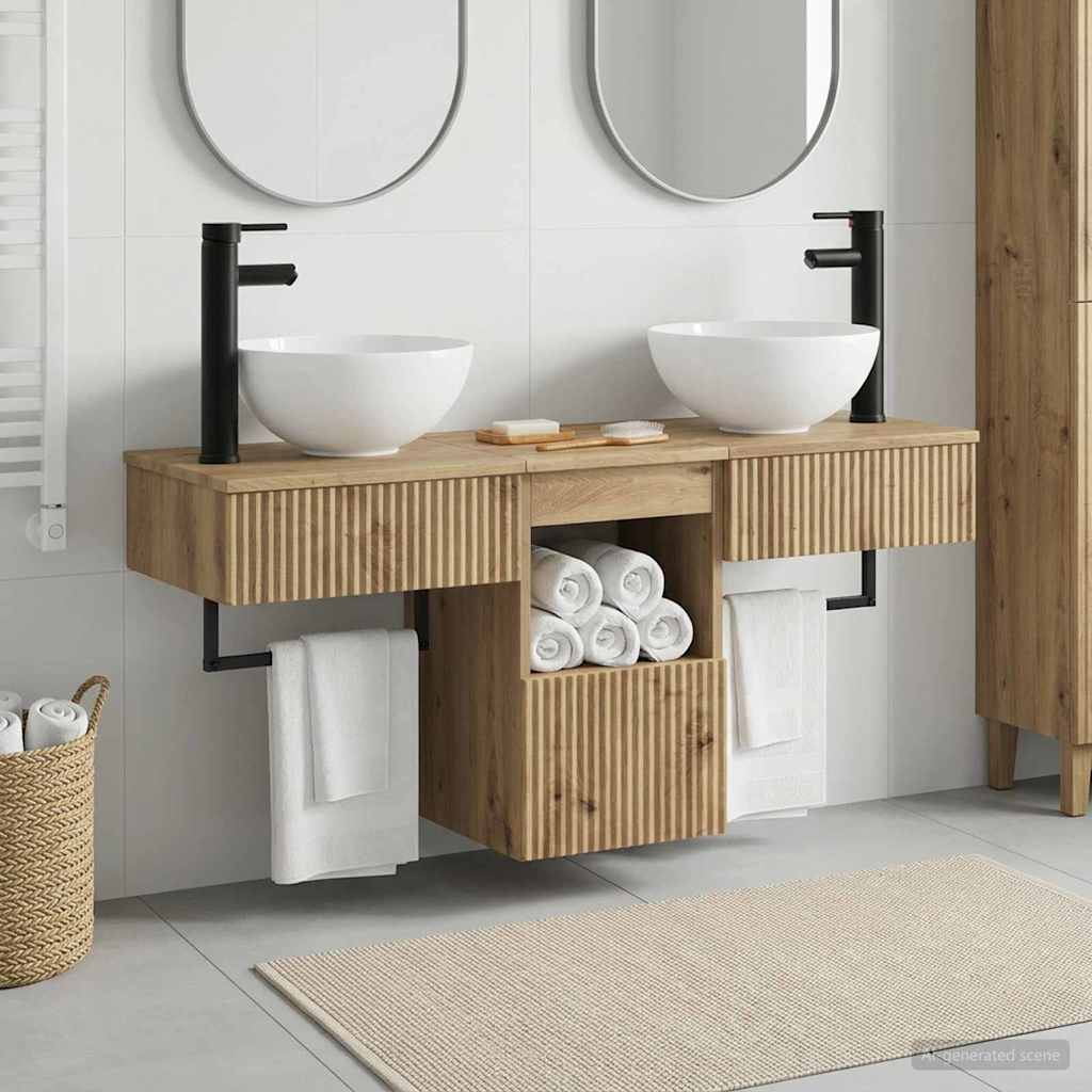 vidaXL Zestaw mebli łazienkowych 3 szt. Dąb artisan