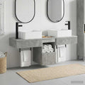 vidaXL Zestaw mebli łazienkowych 3 szt. Betonowy szary