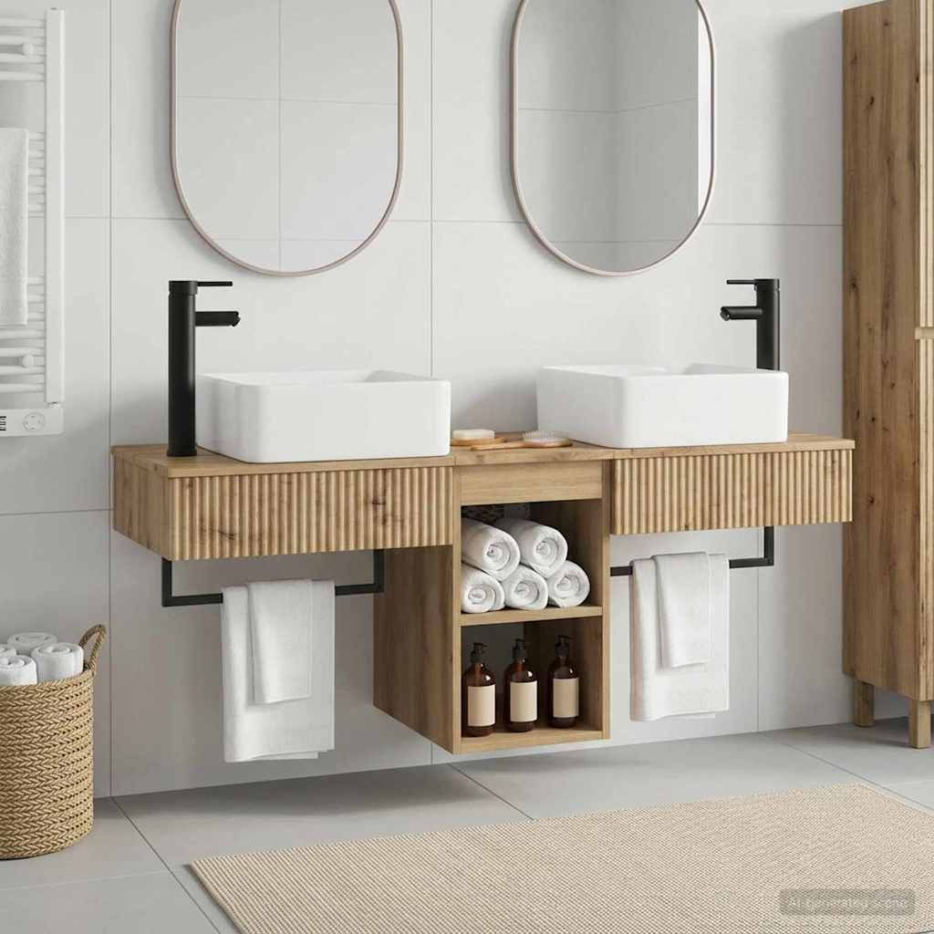 vidaXL Zestaw mebli łazienkowych 3 szt. Dąb artisan