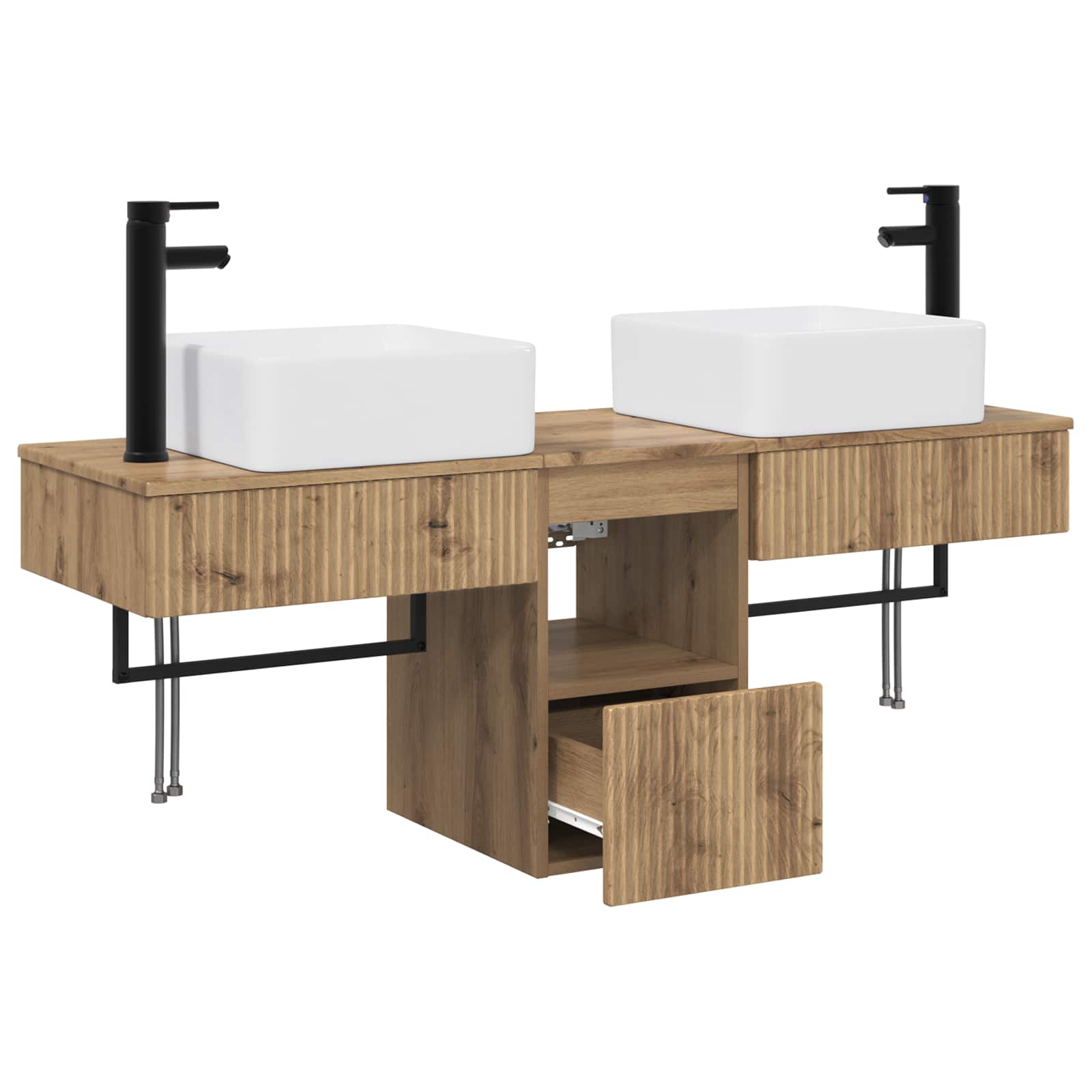 vidaXL Zestaw mebli łazienkowych 3 szt. Dąb artisan