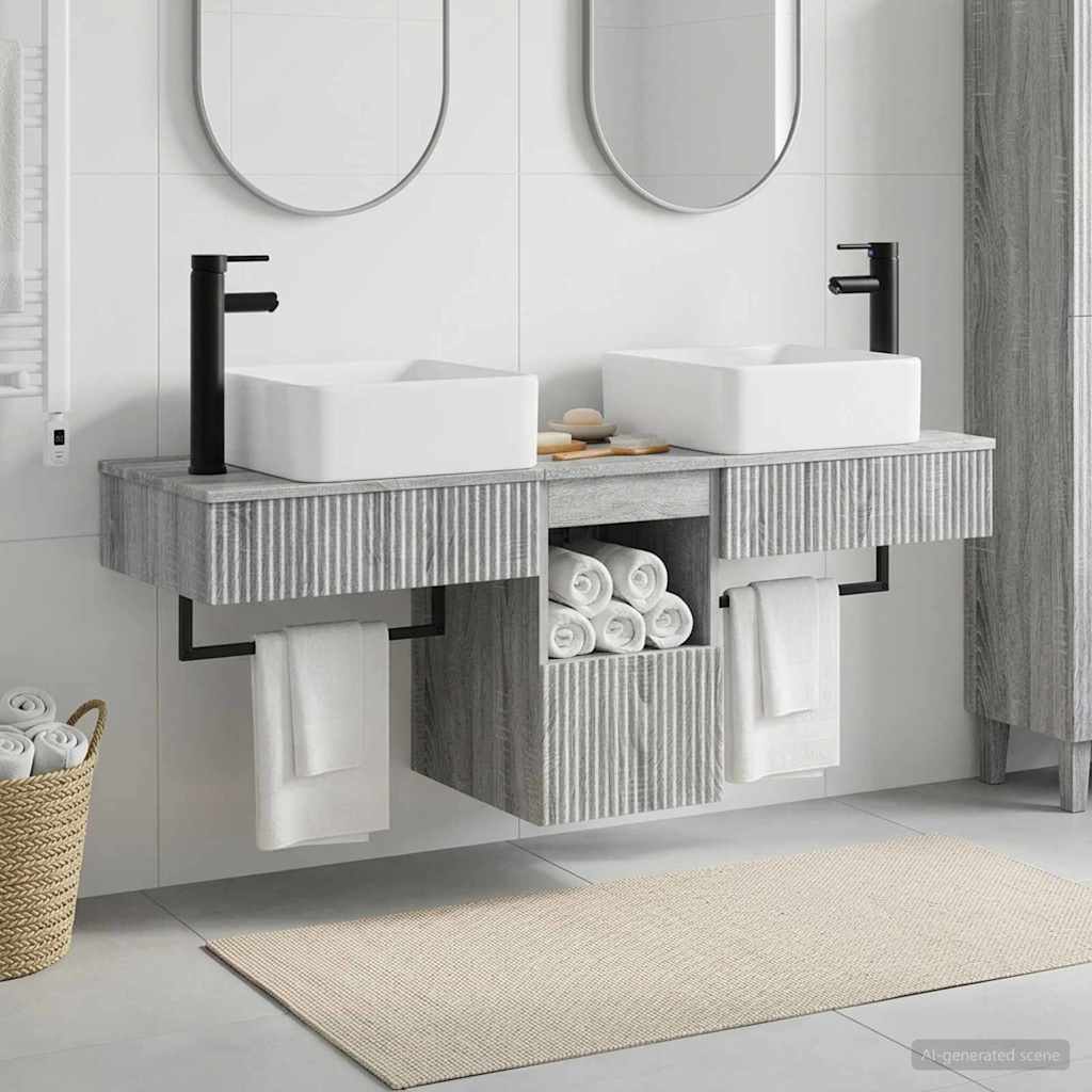 vidaXL Zestaw Szafek Łazienkowych 3 szt. Szary Sonoma 53 x 35 x 39 cm