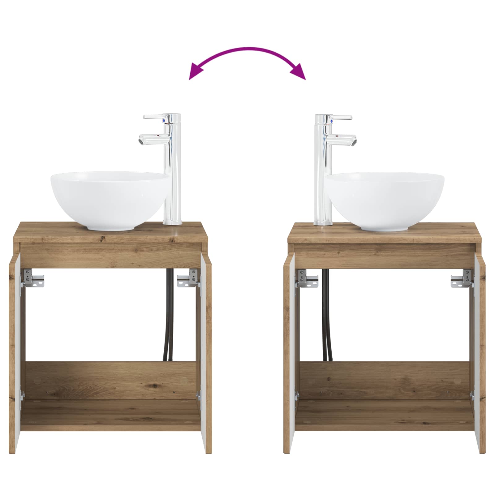 vidaXL Zestaw Szafek Łazienkowych 3 szt. Dąb artisan 49,5 x 35 x 63 cm
