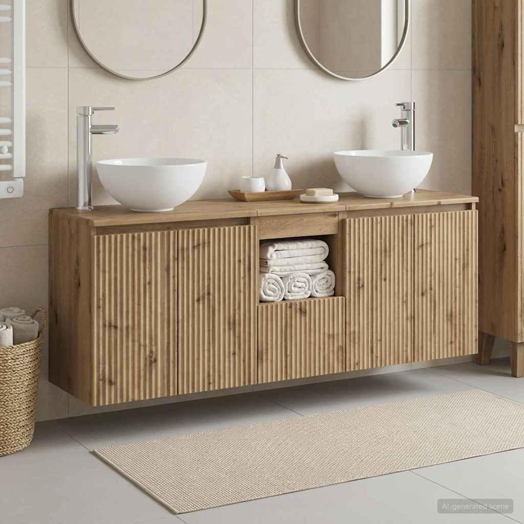 vidaXL Zestaw Szafek Łazienkowych 3 szt. Dąb artisan