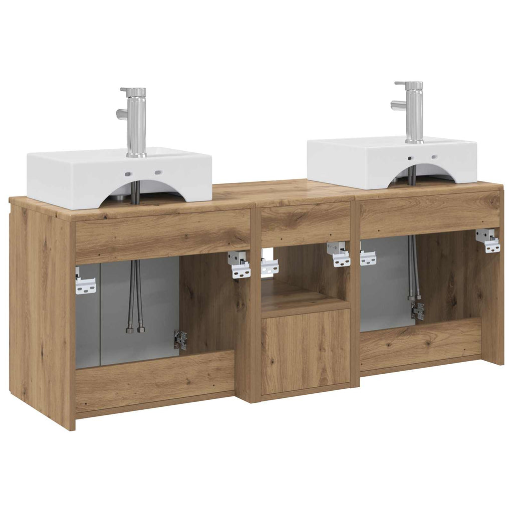 vidaXL Zestaw Szafek Łazienkowych 3 szt. Dąb artisan