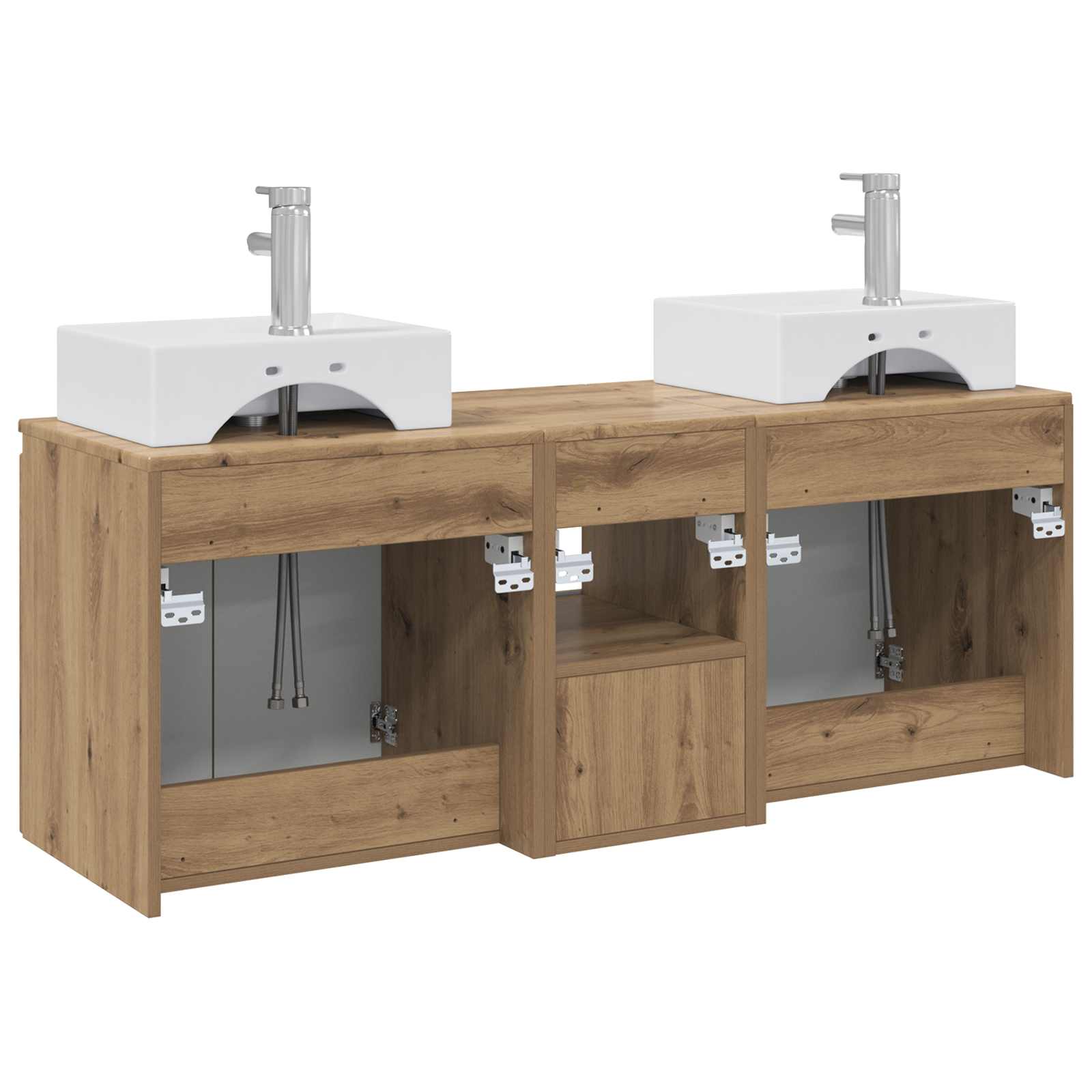 vidaXL Zestaw Szafek Łazienkowych 3 szt. Dąb artisan