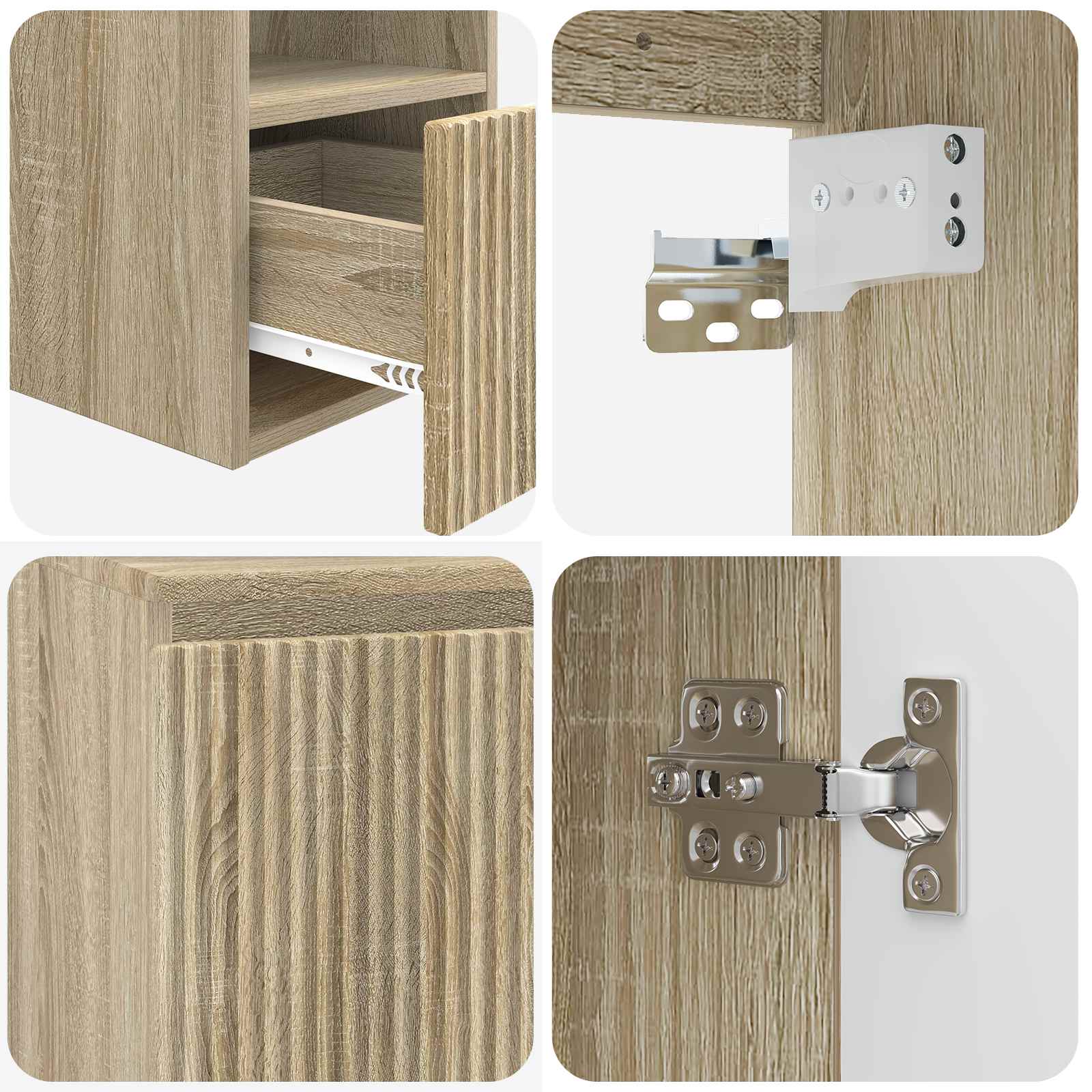 vidaXL Zestaw Szafek Łazienkowych 3 szt. dąb Sonoma 53 x 35 x 63 cm
