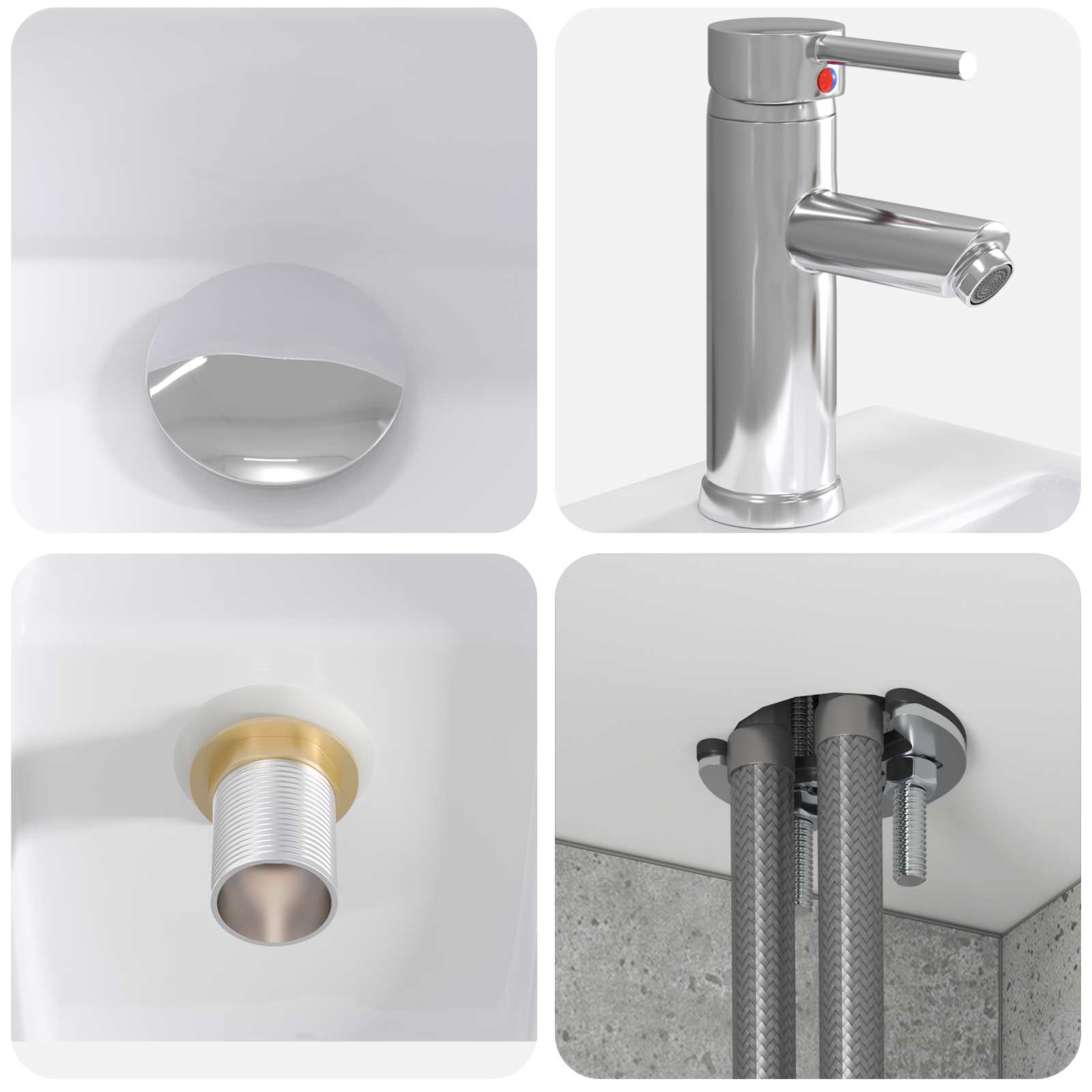 vidaXL Zestaw Szafek Łazienkowych 3 szt. Betonowy szary