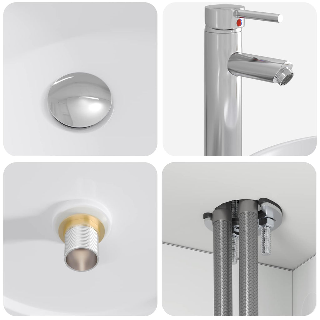 vidaXL Zestaw Szafek Łazienkowych 3 szt. Biały wysoki połysk