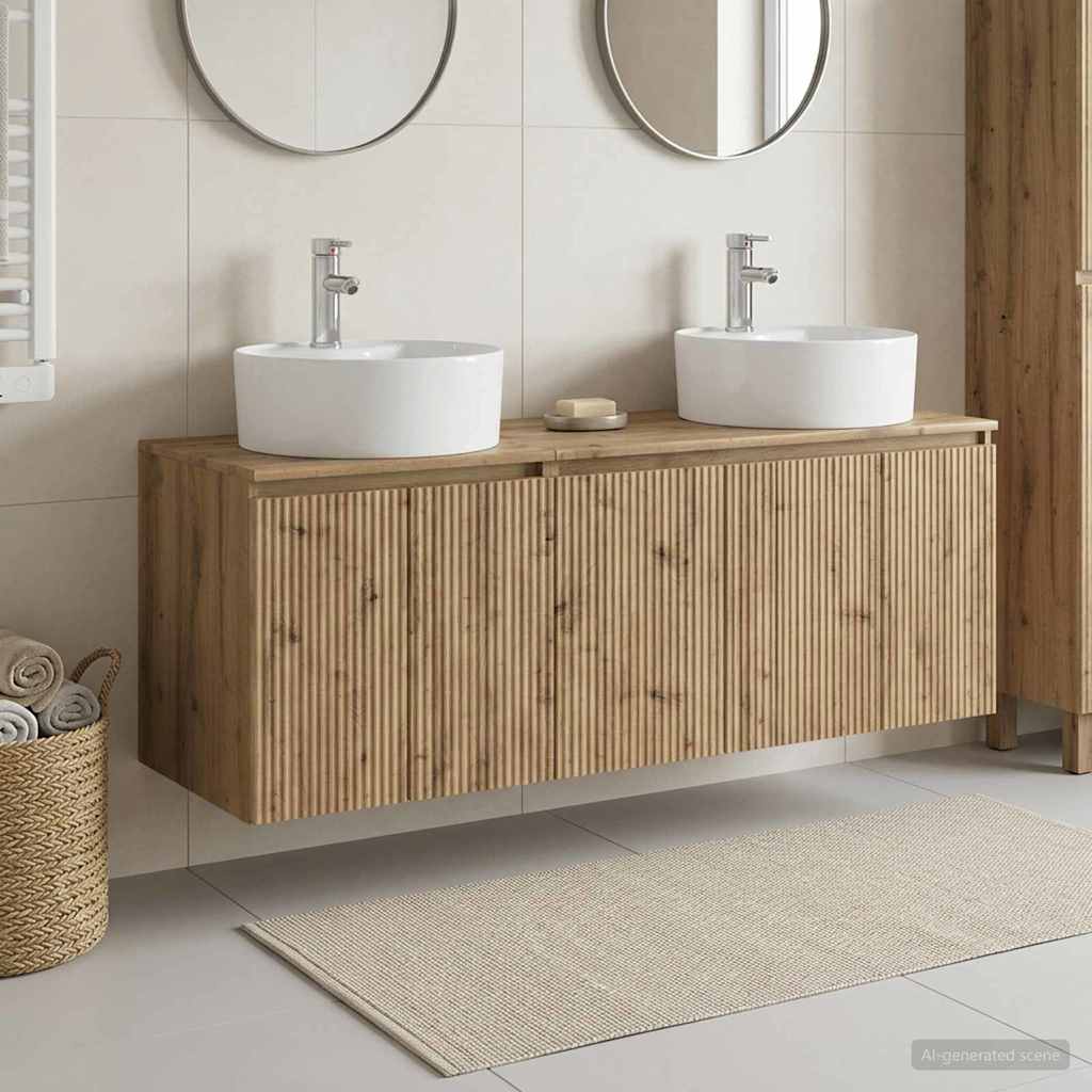vidaXL Zestaw Szafek Łazienkowych 3 szt. Dąb artisan